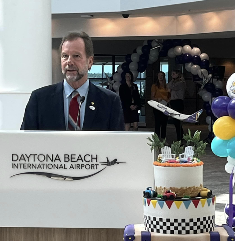 Jeff welcoming Avelo to the Daytona Beach Airport